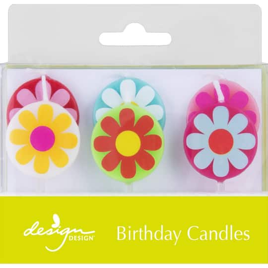 Design Design Groovy Flowers Specialty Birthday Candles Set